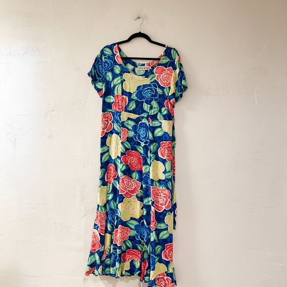 Jams World Vintage Floral Maxi Dress Medium - Picture 1 of 7